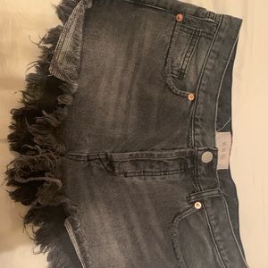 Free people black denim shorts